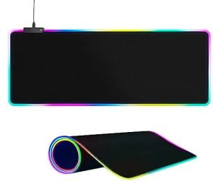 Large RGB Gaming Mouse Pad -15 Light Modes Touch Control Ext...