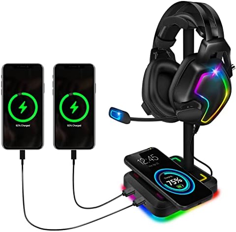 Headphone Stand with Wireless Charger Gaming Headset Holder ...