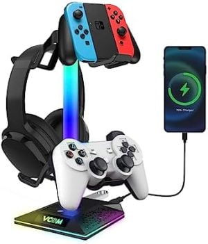 V VCOM RGB Gaming Headphones Stand with 2 USB Ports Headset ...