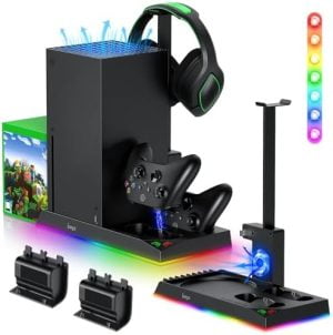 RGB Charging Stand with Cooling Fan for Xbox Series X Consol...