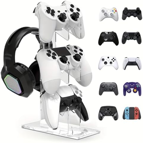 BGGCHEECA LO-L Game Controller Holder Headset Stand 3 Tier C...