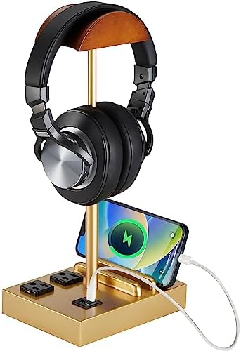 CASTLELIFE Headphone Stand Desktop Gaming Headset Holder wit...