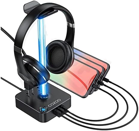 RGB Headphone Stand with USB Charger COZOO Desktop Gaming He...