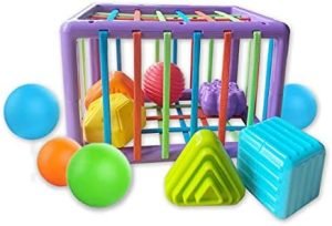 SwietFam Baby Shape Montessori Sorting Toy with Elastic Band...