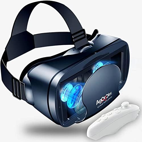 VR Headset with Controller Adjustable 3D VR Glasses Virtual ...