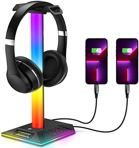 SIMOEFFI Upgraded RGB Gaming Headphones Stand, Headset Stand...