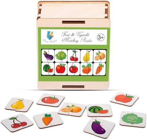 Baby Matching Cards Fruit & Vegetable Matching Puzzles,10 Se...