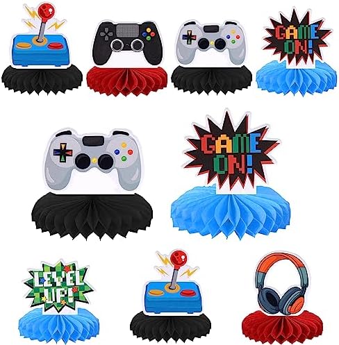 6 PCS Video Game Honeycomb Table Centerpiece Game On Control...