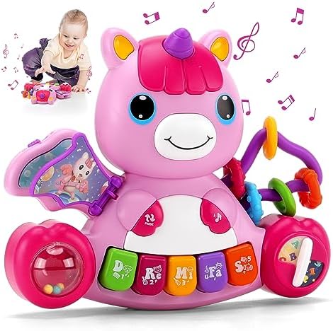 Bloveauty Baby Toys 6 to 12 Months, Unicorn Baby Piano Music...