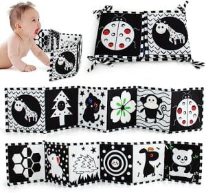 Cawgug Black and White High Contrast Soft Book for Babies 0-...