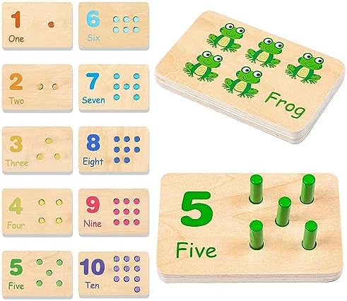 Hirger Wooden Counting Number Peg Board: Math Manipulatives ...