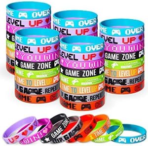 48 Pieces Gaming Bracelets Video Game Rubber Bracelet Video ...