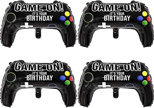 4 Packs Video Game Party Balloons, 23.6 x 15.7 Inch Game on ...