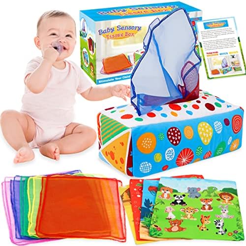 Aiduy Baby Toys 6 to 12 Months - Baby Tissue Box Toys Montes...