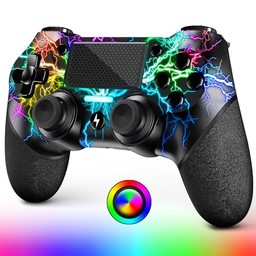 REKORDI Light-up Wireless Controller for PS4,Turbo Function ...