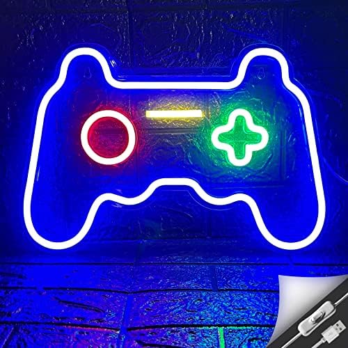 Game Neon Sign Gamepad Shape LED Neon Lights Signs for Wall ...