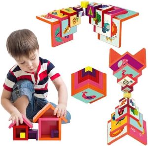 WISHTIME Baby Geometry Stacking Blocks Toys, Geometry Montes...