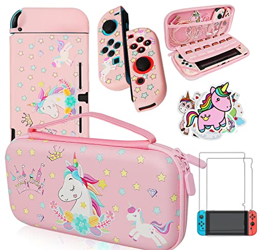 Pink Unicorn Carrying Case Compatible with Nintendo Switch (...