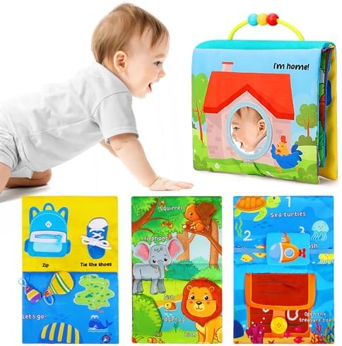 Baby Books Toys 0-18 Months, Montessori Toys for Infant Newb...