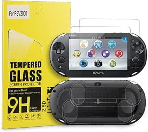 Xahpower PS Vita 2000 Screen Protector, 9H Tempered Glass Fr...