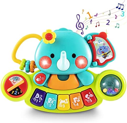 Baby Toys 6 to 12 Months,Elephant Piano Light Up Keyboard Mu...