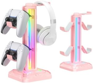 KDD RGB Headset Stand with 9 Light Modes - Controller Holder...