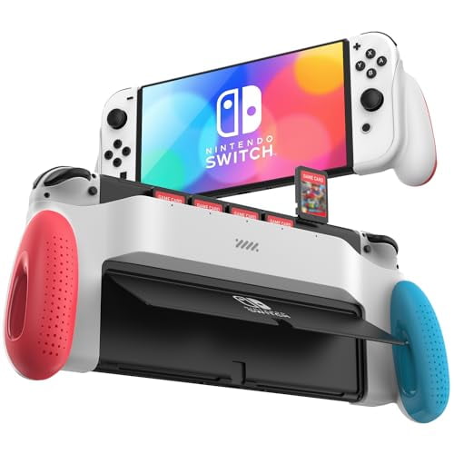 POWNEW Grip Case Compatible with Nintendo Switch OLED, Ergon...