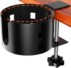 Upgraded Large Desk Cup Holder Clamp, OOKUU Anti-Spill Table...