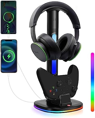 JDGPOKOO Controller Charger with RGB Headphone Stand for Xbo...