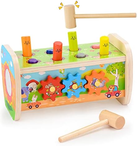 Wooden Hammering Pounding Toy for Toddlers Age 3+, Montessor...