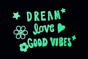 GLOPLAY Good Vibes(9 pcs/Pack), Glow in The Dark Message Wal...