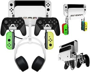 QUUREN Wall Mount for Nintendo Switch/Switch OLED 5-in-1 Met...