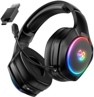 Tatybo Wireless Gaming Headset for PS4, PS5, PC - 2.4GHz Gam...