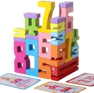 JYJ Wooden Stacking Building Blocks for 3+ Years Old Kids 1-...