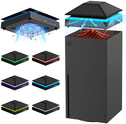 RGB Cooling Fan for Xbox Series X with Dust Cover & 7 LED Li...