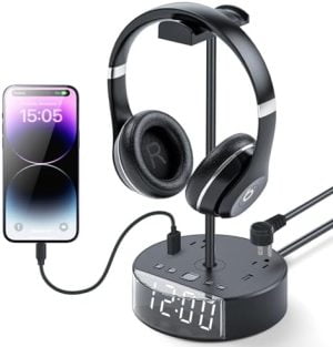 ZEAGUS Headphone Stand with Alarm Clock, Gaming Headphone St...