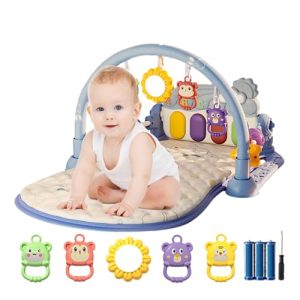 Baby Play Mat, Interactive Sensory Play Piano Gym with Light...