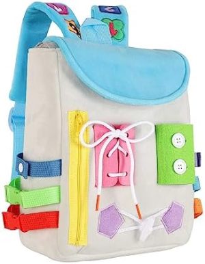 Busy Board - Toddler Backpack with Buckles and Learning Acti...