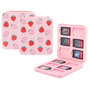 GLDRAM Strawberry Game Case for Nintendo Switch, Pink Game H...