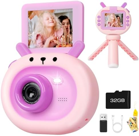 eWonLife Kids Camera 180° Flip Screen for Girls Aged 3-12 Ye...