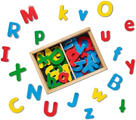 Melissa & Doug Wooden Alphabet Magnets, Letter Magnets for K...