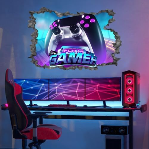 Gamer Wall Stickers Video Game Decals for Boys Bedroom Gamin...