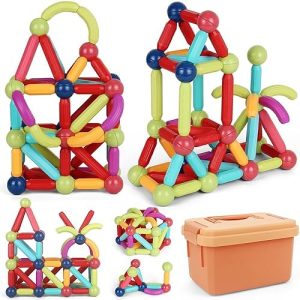 lecover 64 PCS Large Magnetic Building Blocks Toy, Fun & Edu...