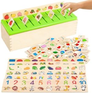 Lauon Wooden Montessori Sorting Toys for Toddlers- Baby Educ...