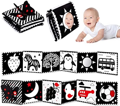 Black and White High Contrast Baby Toys 0-6 6-12 Months Soft...