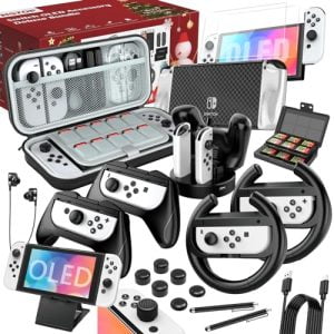 [27 In 1] Switch OLED Accessories Bundle Kit for Nintendo Sw...