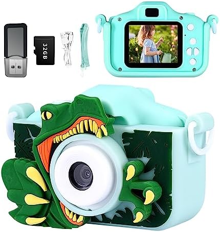 Snowall Kids Camera Toys with Green Dinosaur Camera for Kids...