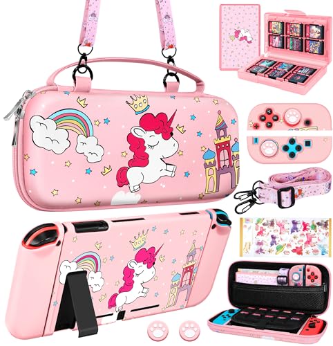 Gurgitat 9in1 Unicorn Switch Case for Nintendo Switch Carryi...