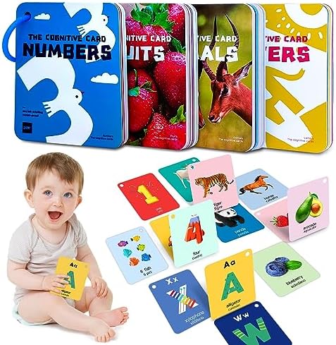 JONZOO Bilingual Baby Flash Cards, 100 Pages Toddler Flashca...