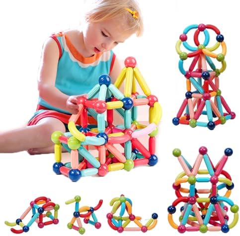 Winbar Magnetic Building Sticks Blocks Toys, 3D Magnet Build...